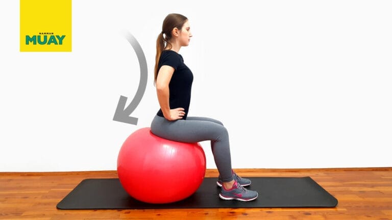 Nagib medenice na švicarski žogi