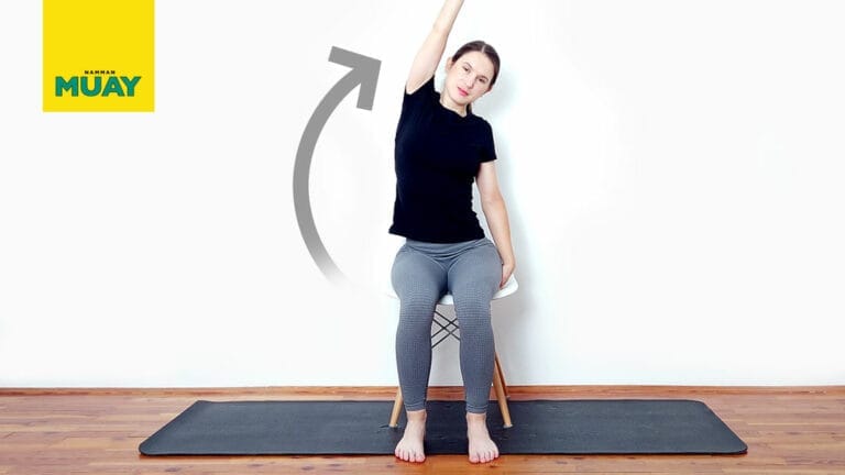 Iztezanje mišice Quadratus Lumborum v sedečem položaju